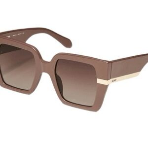 Quay Notorious Brown Gradient Square Sunglasses Doe Frame / Brown Lens New